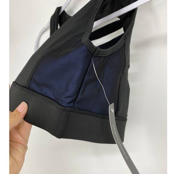 BCBGMAXAZRIA Black Perry Blue Sports Bra NEW Large - Picture 5 of 8
